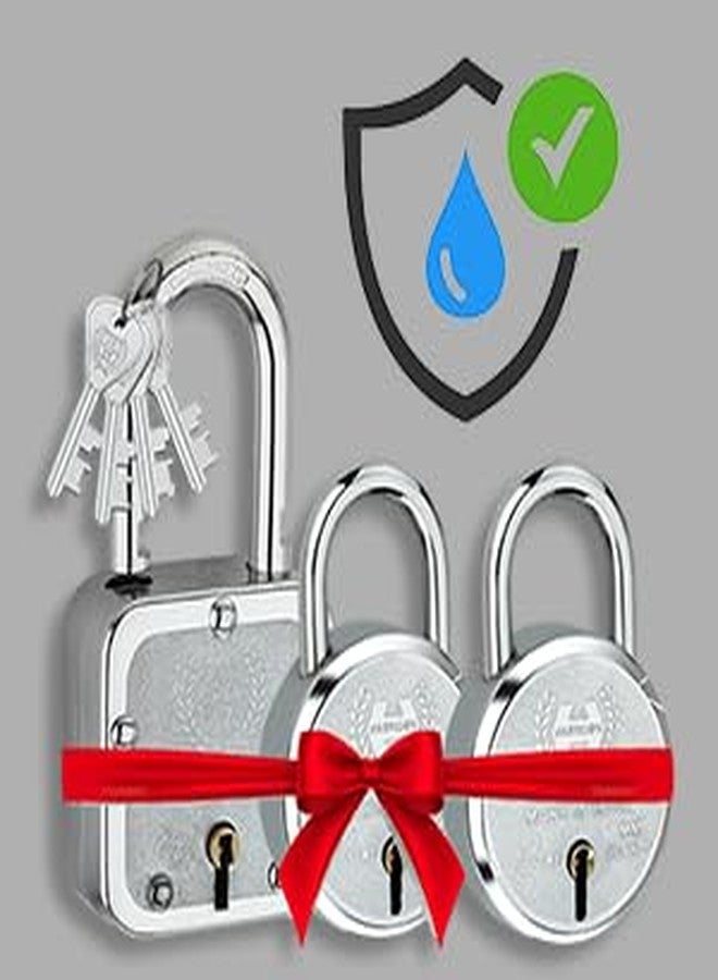 Harrison Padlocks Buy 1 Get 2 Free/ 1 Square Padlock 55mm T-27-0031 with 2 Round Padlock 50mm J-SUPREME-0656/ Padlocks, Locks for Home, Locks for Main Door - Image 3